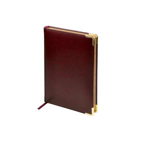 Ежедневник недатированный А5 "Sidney Nebraska", бордовый (золотой обрез, золотые уголки)