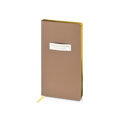 Еженедельник недатированный А6 "Total beige" с нашивкой, бежевый