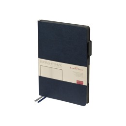 Ежедневник недатированный А5 «Boston», темно-синий (серый обрез)