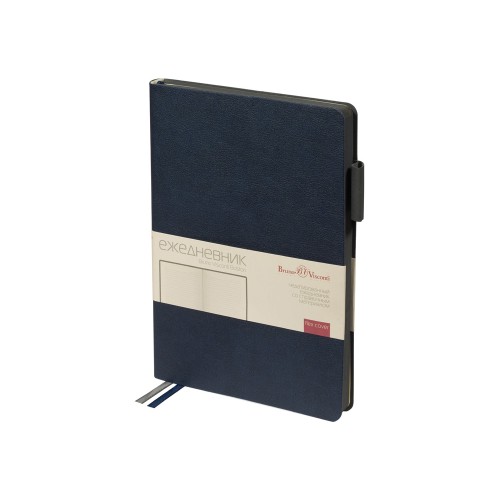 Ежедневник недатированный А5 «Boston», темно-синий (серый обрез)