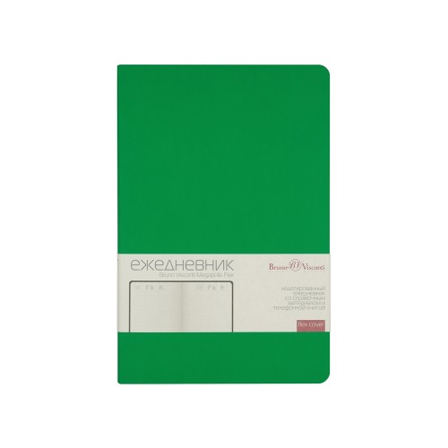 Ежедневник А5 недатированный «Megapolis Velvet Flex», зеленый флуор