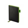 Ежедневник недатированный А5 «Boston», черный (обрез зеленое яблоко)