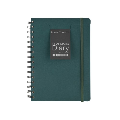 Ежедневник недатированный на гребне А5 "Pragmatic", темно-зеленый