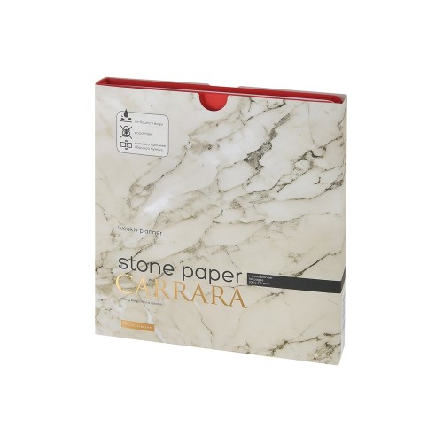 Еженедельник с каменной бумагой А5+ "Carrara", красный
