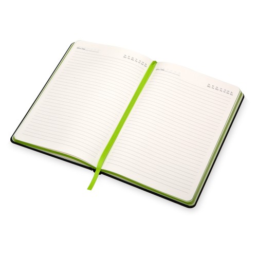 Бизнес блокнот "Bossy" с цветным срезом, твердая обложка, 128 листов, черный и зеленое яблоко