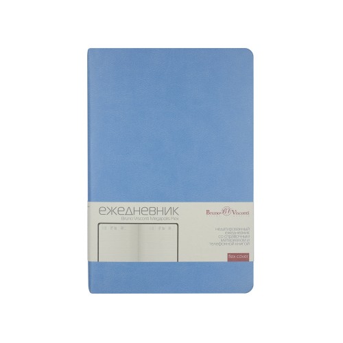 Ежедневник А5 недатированный «Megapolis Velvet Flex», небесно-голубой