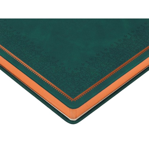 Ежедневник недатированный А4 "Royal", зеленый с бронзовым срезом