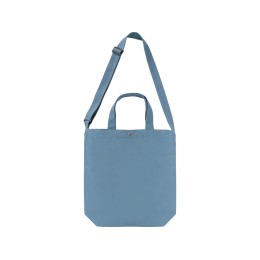 Сумка Helfer из хлопка на кнопке с регулирующейся лямкой, антрацит