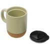 Кружка Denpasar с пробковым дном и крышкой, цветная с двух сторон, оливковый