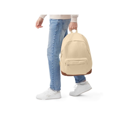 Рюкзак Shammy с эко-замшей для ноутбука 15", молочный