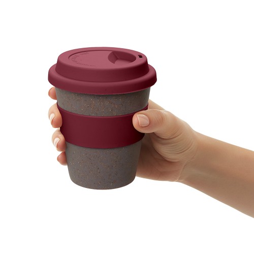 Стакан с силиконовой крышкой "Cafe", burgundy