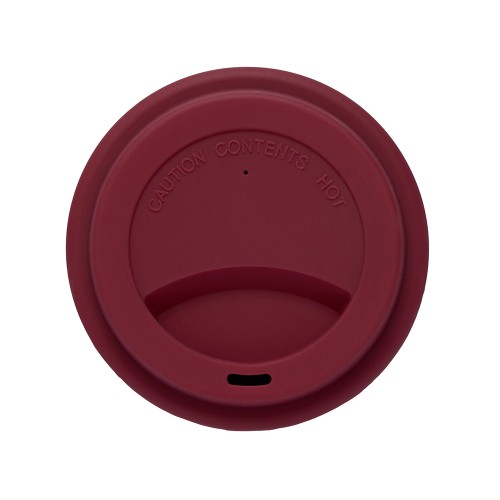 Стакан с силиконовой крышкой "Cafe", burgundy