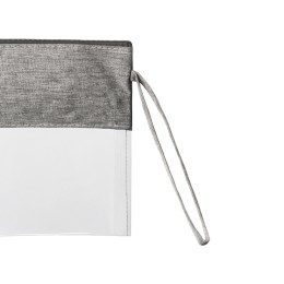 Косметичка из PVC и ткани "Leony", прозрачный/темно-серый