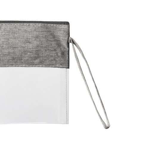 Косметичка из PVC и ткани "Leony", прозрачный/темно-серый