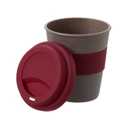 Стакан с силиконовой крышкой "Cafe", burgundy