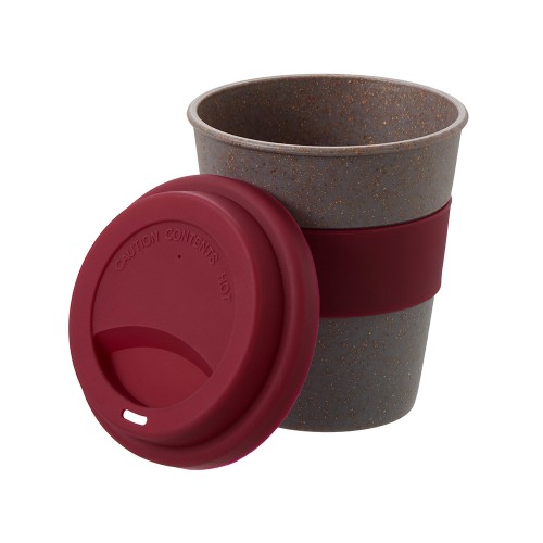 Стакан с силиконовой крышкой "Cafe", burgundy