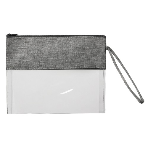 Косметичка из PVC и ткани "Leony", прозрачный/темно-серый