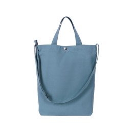 Сумка Helfer из хлопка на кнопке с регулирующейся лямкой, антрацит