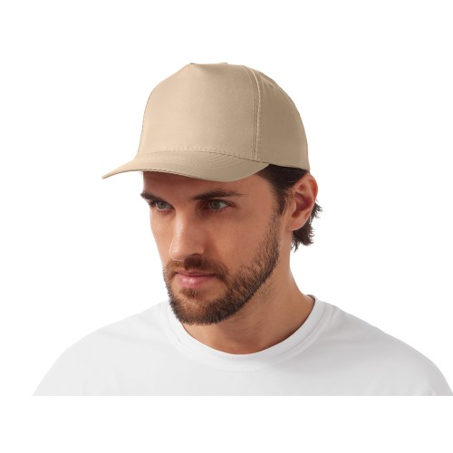 Бейсболка "Poly" 5-ти панельная 120 гр, песочный
