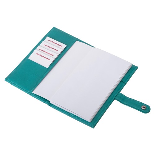 Блокнот-кошелек с сменным блоком А6 "Wall Street", 64 листа, бирюзовый