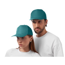 Бейсболка "Poly" 5-ти панельная 120гр, пыльно-бирюзовый