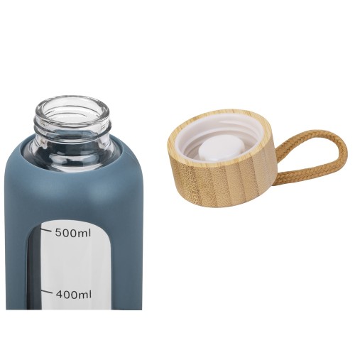 Бутылка из боросиликатного стекла "Hangy", 550 мл, антрацит