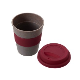 Стакан с силиконовой крышкой "Cafe", burgundy