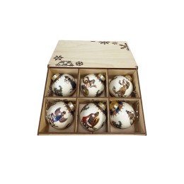 Набор новогодних шаров, 6 шт.