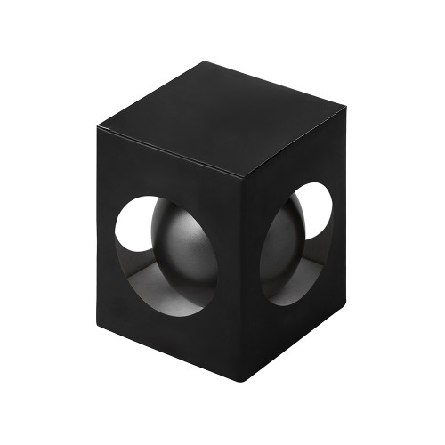 Стеклянный елочный шар "Christmas bauble", черный металлик, с серебристым колпачком в черной коробке