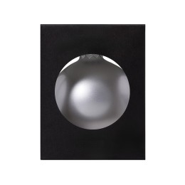 Стеклянный елочный шар "Christmas bauble", серебро, металлик, с серебристым колпачком в черной коробке