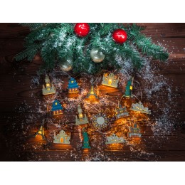 Ёлочная гирлянда с лампами в подарочной коробке «Достопримечательности мира»