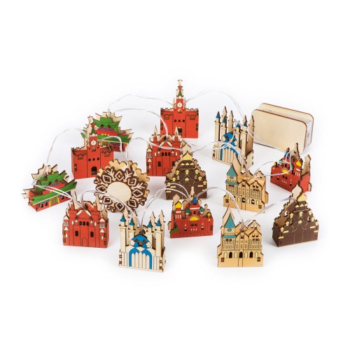 Ёлочная гирлянда с лампами в подарочной коробке «Достопримечательности России»