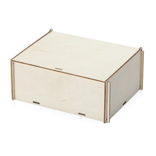 Елочная гирлянда с лампочками "Зимняя сказка" деревянная + деревянная коробка с наполнителем-стружкой "Ларь"