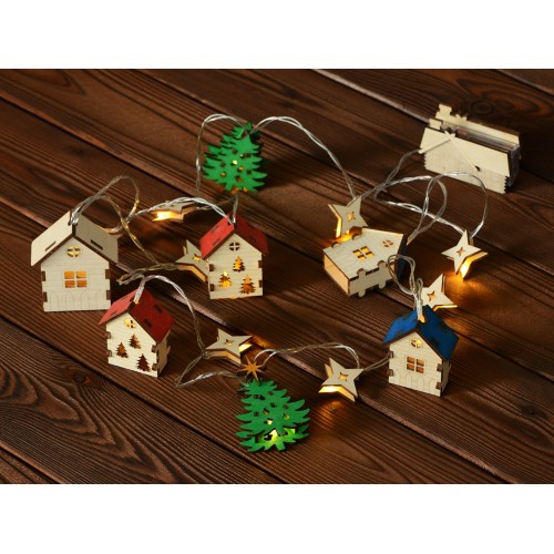 Елочная гирлянда с лампочками "Новогодняя" цветная