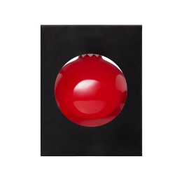 Стеклянный елочный шар "Frozi", красный прозрачный, с серебристым колпачком