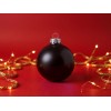 Стеклянный елочный шар "Christmas bauble", черный металлик, с серебристым колпачком в черной коробке