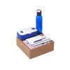 Подарочный набор с бутылкой для воды. блокнотом, ручкой и ланчбоксом,синий