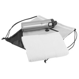 Спортивный набор со стальной бутылкой и полотенцем «Advanced», белый