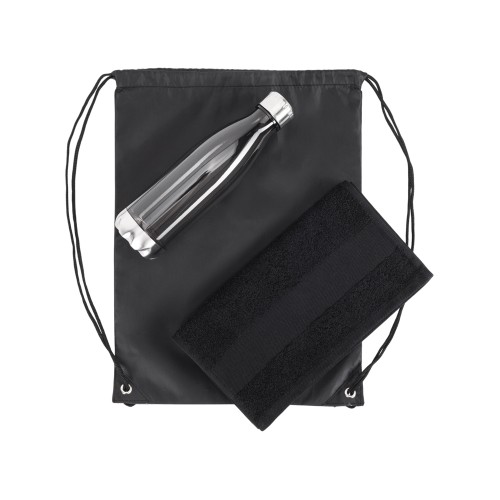 Спортивный набор с бутылкой и полотенцем «Beginner», черный