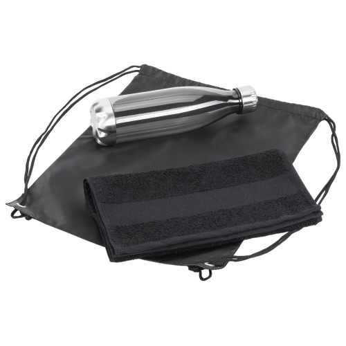 Спортивный набор с бутылкой и полотенцем «Beginner», черный