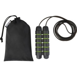 Austin, скакалка с мягкими ручками в чехле из переработанного PET-материала, зеленое яблоко