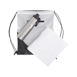 Спортивный набор со стальной бутылкой и полотенцем «Advanced», белый