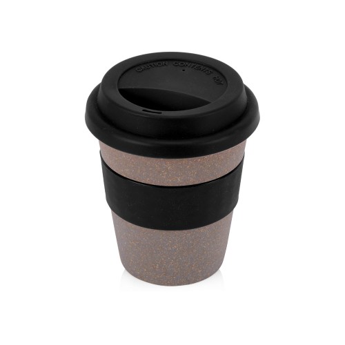 Стакан с силиконовой крышкой "Cafe", черный