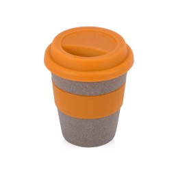 Стакан с силиконовой крышкой "Cafe", оранжевый