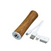 PB_wood2 Универсальное зарядное устройство power bank круглой формы. 2200MAH. Красный