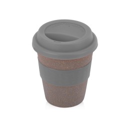 Стакан с силиконовой крышкой "Cafe", серый