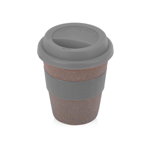 Стакан с силиконовой крышкой "Cafe", серый