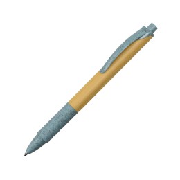 Ручка из бамбука и переработанной пшеницы шариковая "Nara", бамбук/синий