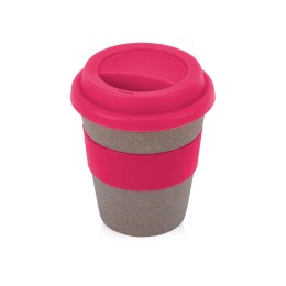 Стакан с силиконовой крышкой "Cafe", розовый