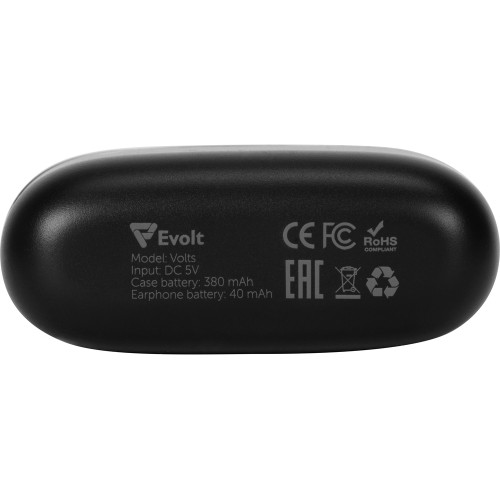 Беспроводные наушники TWS в кейсе Volts. Evolt, черный, пластик